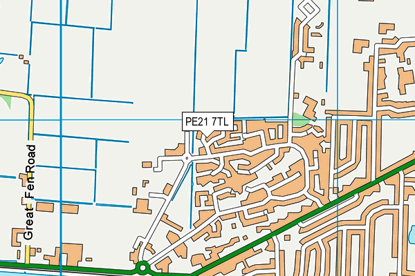PE21 7TL map - OS VectorMap District (Ordnance Survey)