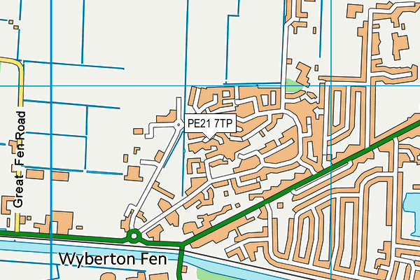 PE21 7TP map - OS VectorMap District (Ordnance Survey)