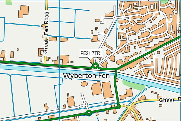 PE21 7TR map - OS VectorMap District (Ordnance Survey)