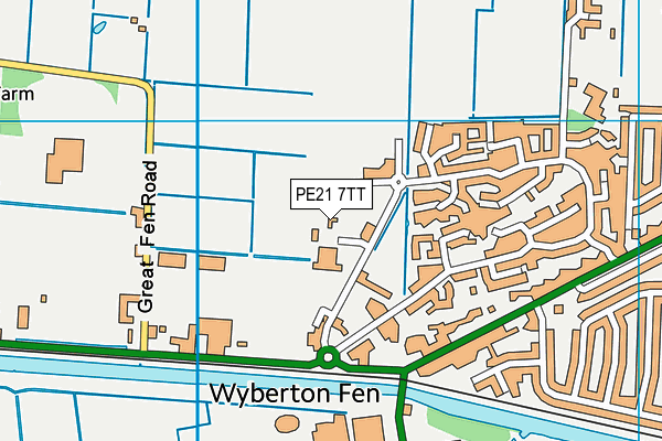 PE21 7TT map - OS VectorMap District (Ordnance Survey)