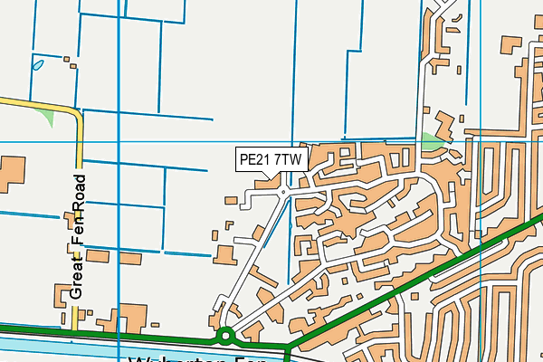 Energie Fitness (Boston) (Closed) map (PE21 7TW) - OS VectorMap District (Ordnance Survey)