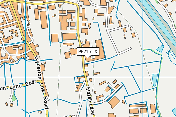 PE21 7TX map - OS VectorMap District (Ordnance Survey)