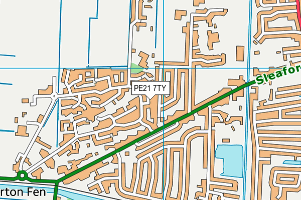 PE21 7TY map - OS VectorMap District (Ordnance Survey)