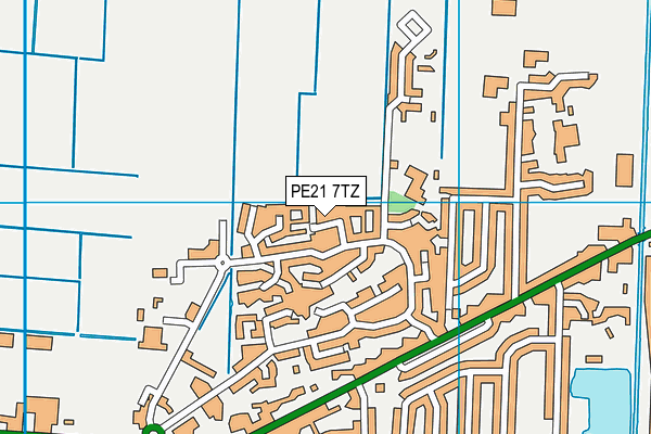 PE21 7TZ map - OS VectorMap District (Ordnance Survey)
