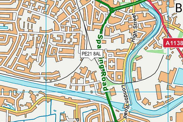 PE21 8AL map - OS VectorMap District (Ordnance Survey)