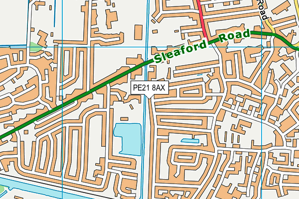 PE21 8AX map - OS VectorMap District (Ordnance Survey)