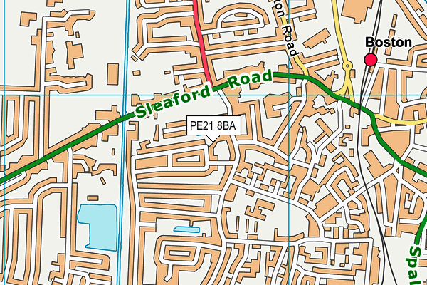 PE21 8BA map - OS VectorMap District (Ordnance Survey)