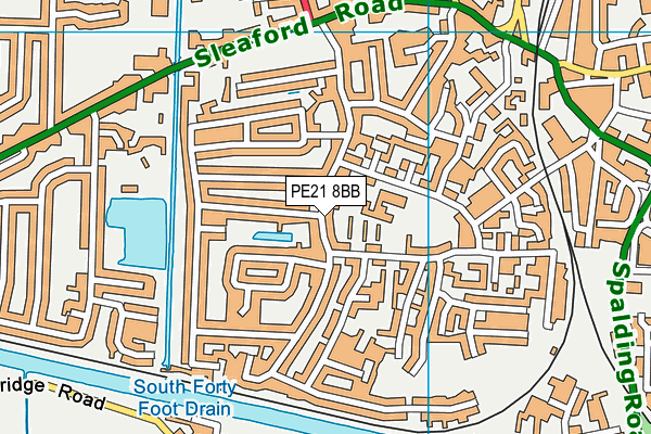 PE21 8BB map - OS VectorMap District (Ordnance Survey)