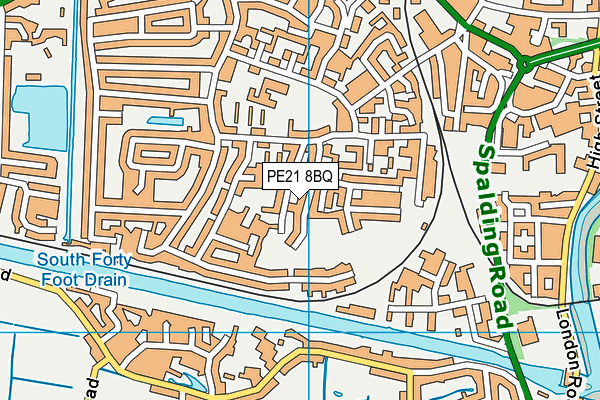 PE21 8BQ map - OS VectorMap District (Ordnance Survey)
