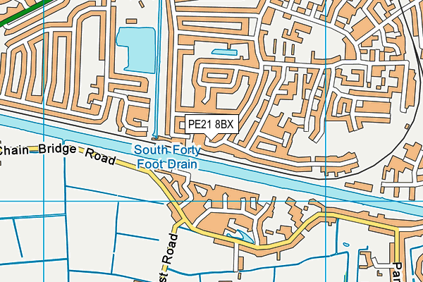 PE21 8BX map - OS VectorMap District (Ordnance Survey)