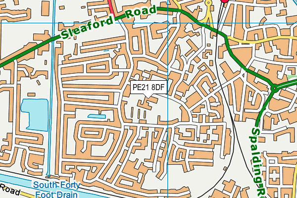 PE21 8DF map - OS VectorMap District (Ordnance Survey)