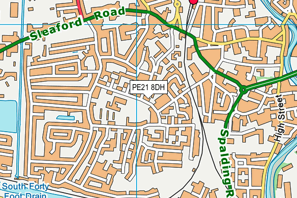 PE21 8DH map - OS VectorMap District (Ordnance Survey)