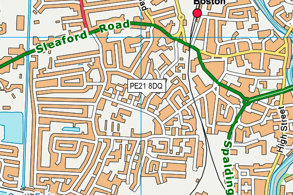 PE21 8DQ map - OS VectorMap District (Ordnance Survey)
