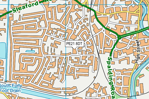 PE21 8DT map - OS VectorMap District (Ordnance Survey)