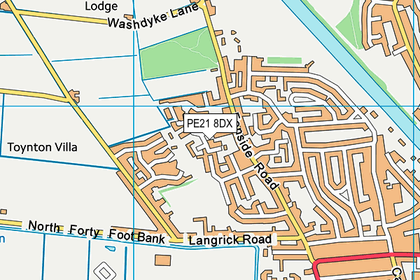 PE21 8DX map - OS VectorMap District (Ordnance Survey)