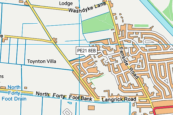 PE21 8EB map - OS VectorMap District (Ordnance Survey)
