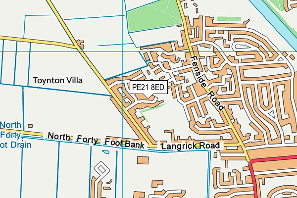 PE21 8ED map - OS VectorMap District (Ordnance Survey)