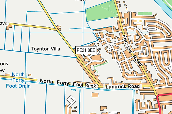 PE21 8EE map - OS VectorMap District (Ordnance Survey)