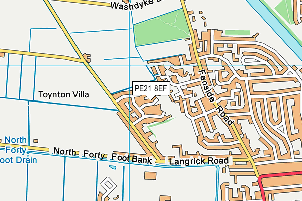 PE21 8EF map - OS VectorMap District (Ordnance Survey)