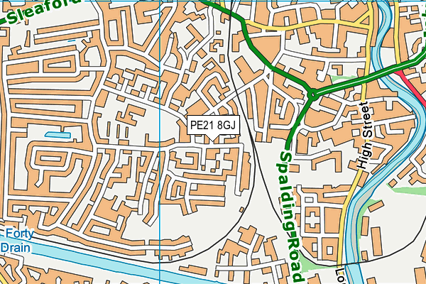 PE21 8GJ map - OS VectorMap District (Ordnance Survey)