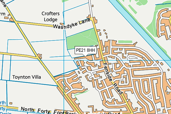PE21 8HH map - OS VectorMap District (Ordnance Survey)