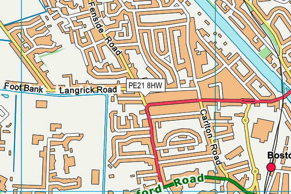 PE21 8HW map - OS VectorMap District (Ordnance Survey)