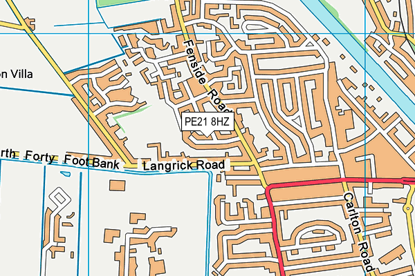 PE21 8HZ map - OS VectorMap District (Ordnance Survey)