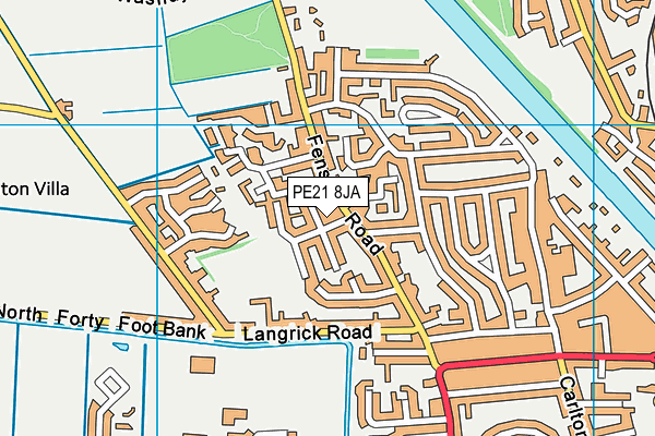 PE21 8JA map - OS VectorMap District (Ordnance Survey)