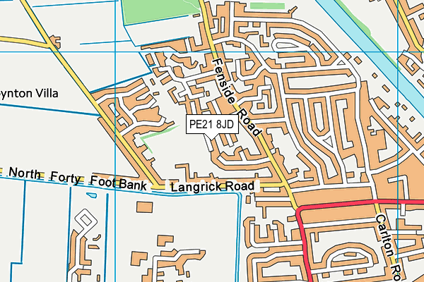PE21 8JD map - OS VectorMap District (Ordnance Survey)
