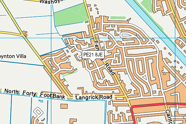 PE21 8JE map - OS VectorMap District (Ordnance Survey)