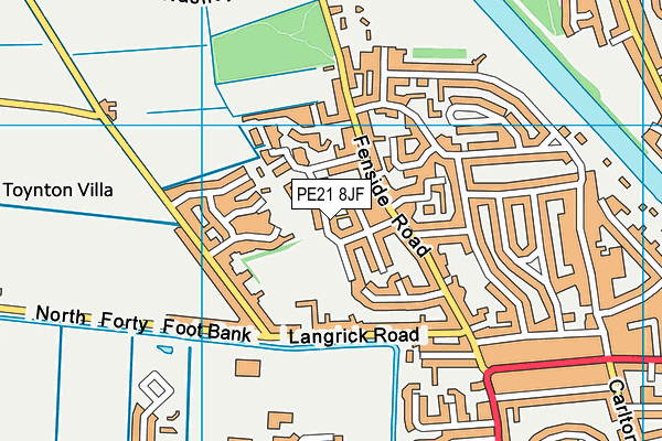 PE21 8JF map - OS VectorMap District (Ordnance Survey)