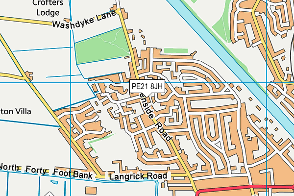 PE21 8JH map - OS VectorMap District (Ordnance Survey)