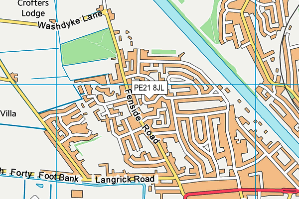 PE21 8JL map - OS VectorMap District (Ordnance Survey)
