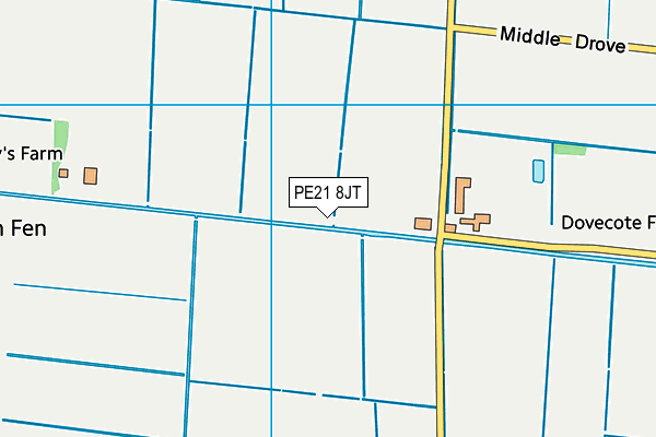 PE21 8JT map - OS VectorMap District (Ordnance Survey)