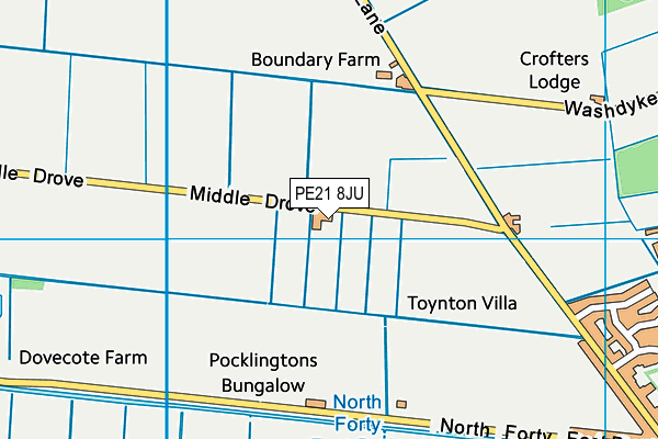 PE21 8JU map - OS VectorMap District (Ordnance Survey)