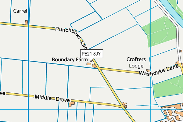 PE21 8JY map - OS VectorMap District (Ordnance Survey)