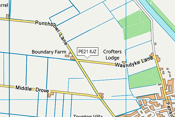 PE21 8JZ map - OS VectorMap District (Ordnance Survey)