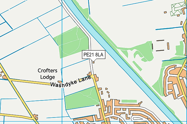 PE21 8LA map - OS VectorMap District (Ordnance Survey)