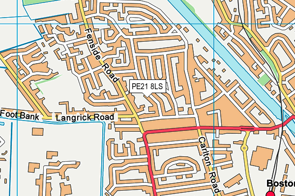 PE21 8LS map - OS VectorMap District (Ordnance Survey)