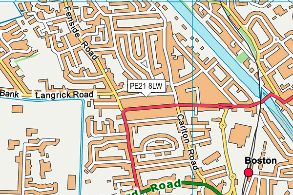 PE21 8LW map - OS VectorMap District (Ordnance Survey)