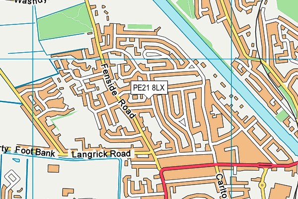 PE21 8LX map - OS VectorMap District (Ordnance Survey)