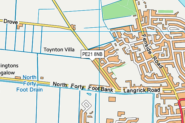 PE21 8NB map - OS VectorMap District (Ordnance Survey)