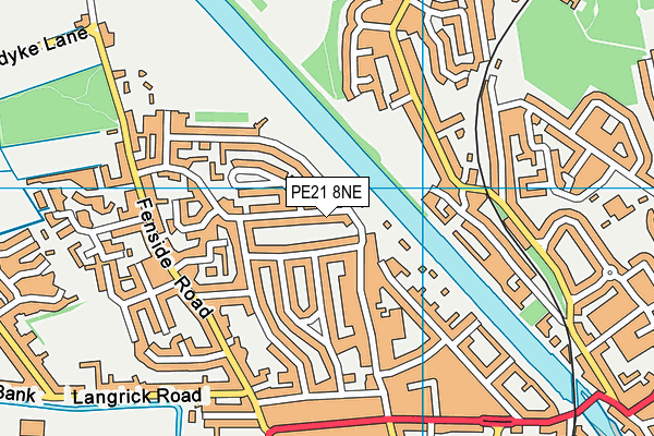 PE21 8NE map - OS VectorMap District (Ordnance Survey)
