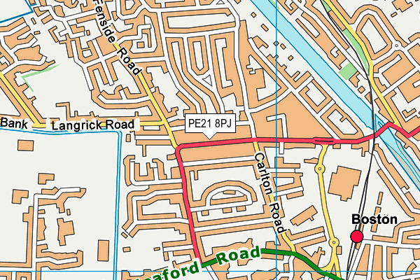 PE21 8PJ map - OS VectorMap District (Ordnance Survey)