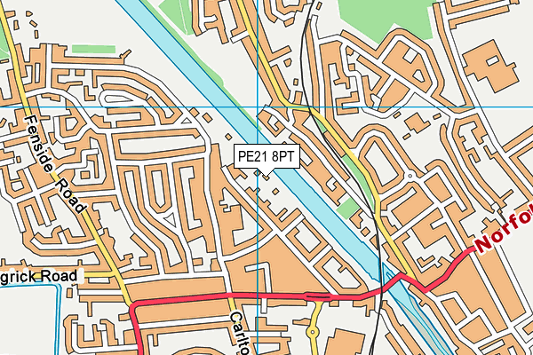 PE21 8PT map - OS VectorMap District (Ordnance Survey)