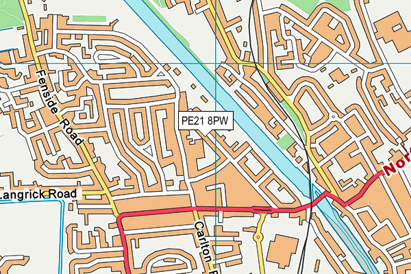 PE21 8PW map - OS VectorMap District (Ordnance Survey)