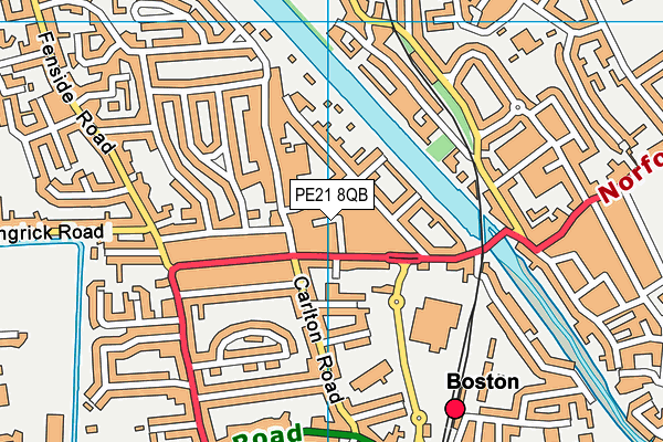 PE21 8QB map - OS VectorMap District (Ordnance Survey)