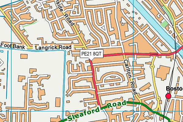 PE21 8QT map - OS VectorMap District (Ordnance Survey)