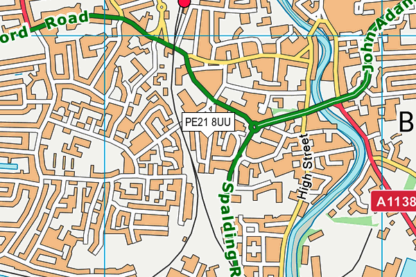 PE21 8UU map - OS VectorMap District (Ordnance Survey)