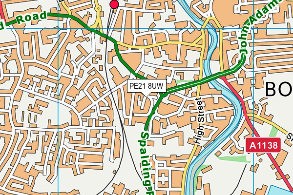 PE21 8UW map - OS VectorMap District (Ordnance Survey)